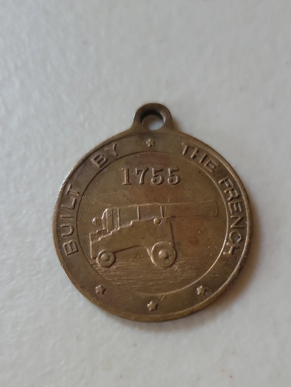 Vintage Fort Ticonderoga, N. Y. Bronze Medallion Pendant Built By The French